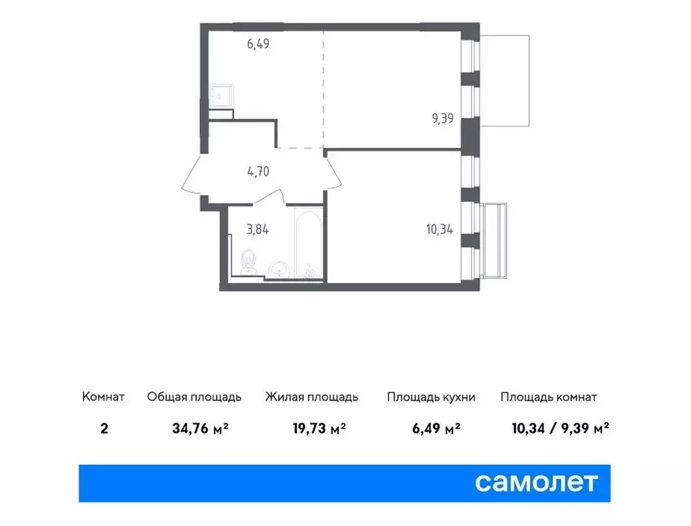 1-комнатная квартира: село Лайково, микрорайон Город-Событие, ЖК ... - Фото 1