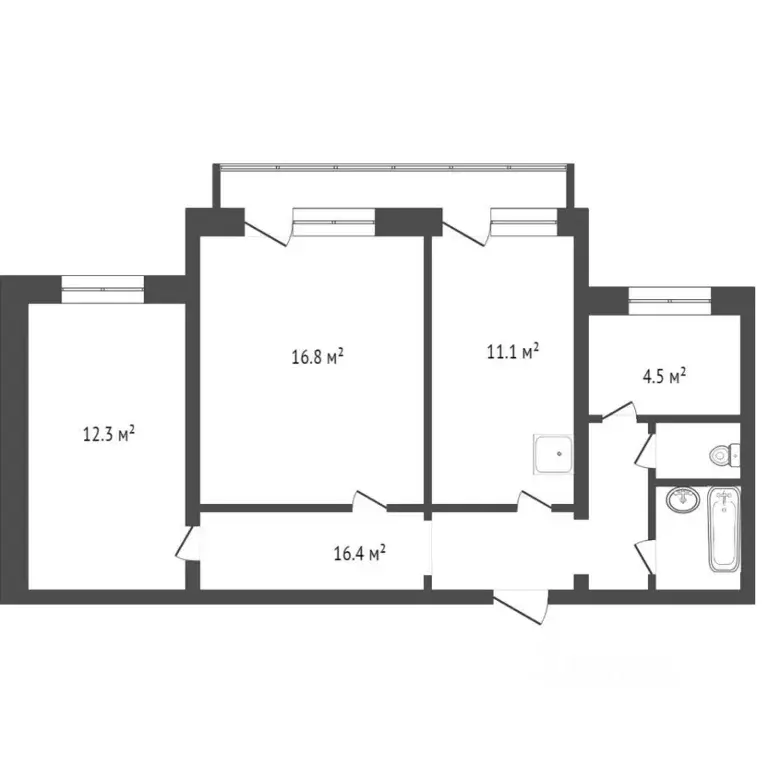 3-к кв. Красноярский край, Красноярск Взлетная ул., 30 (70.0 м) - Фото 1