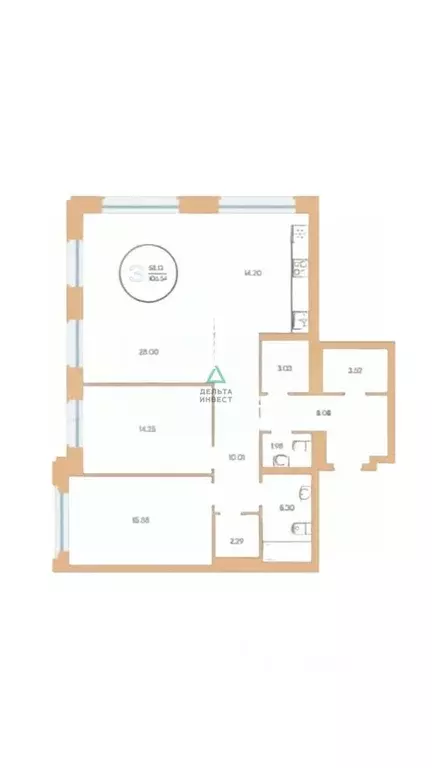 3-к кв. Башкортостан, Уфа ул. Рихарда Зорге, 73/1 (106.2 м) - Фото 2