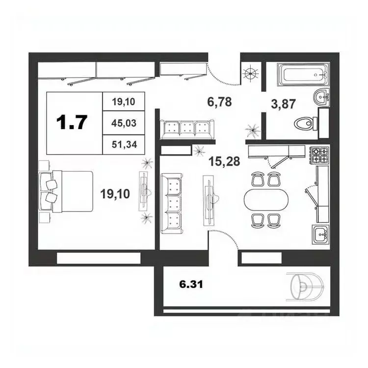 1-к кв. Новгородская область, Великий Новгород ул. Якова Павлова, 15 ... - Фото 1