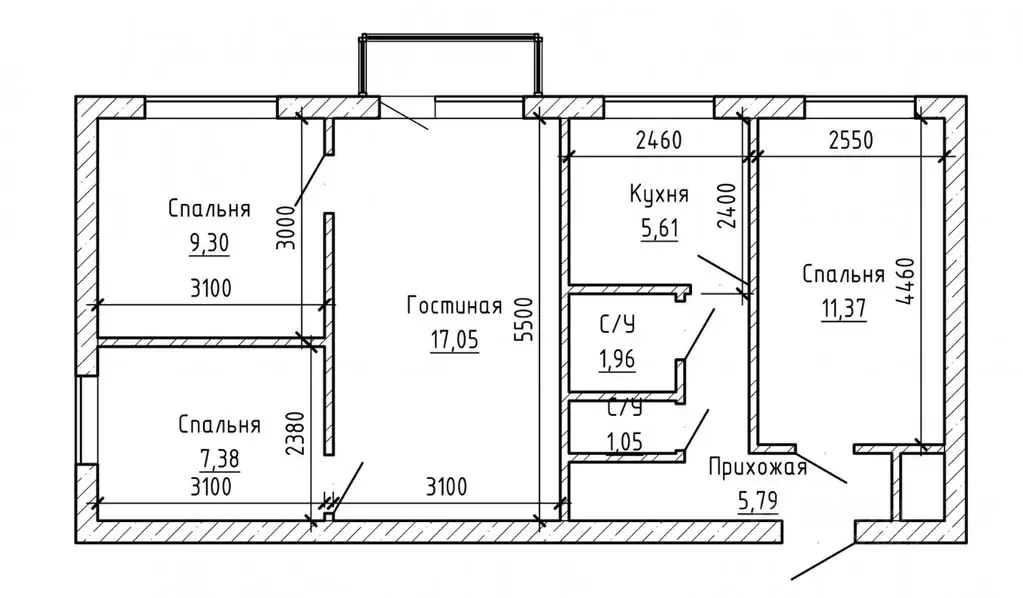 4-к кв. Кабардино-Балкария, Нальчик ул. А.А. Кадырова (63.0 м) - Фото 2