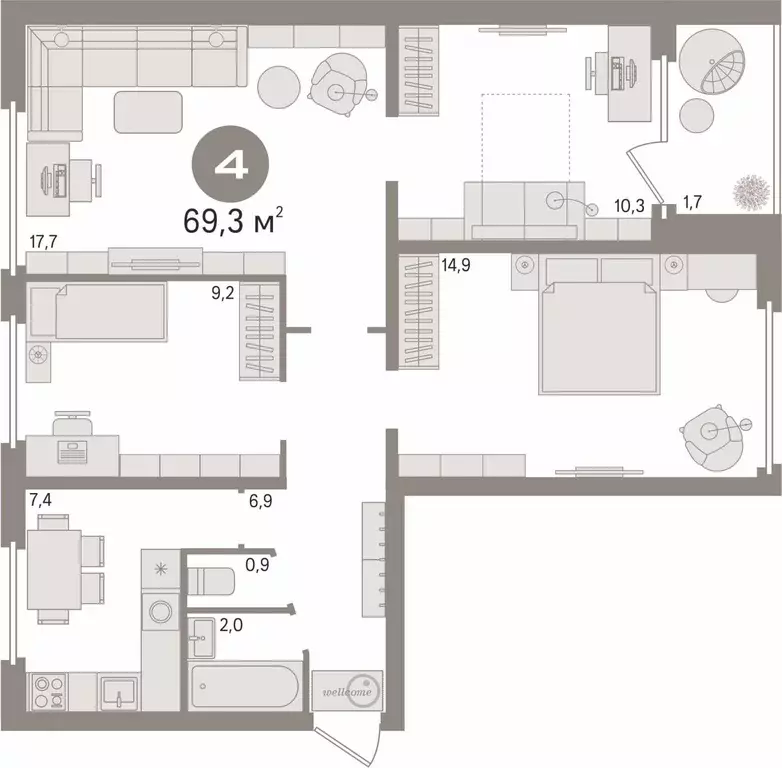 Продаётся 4-к квартира, 69.3 м - Фото 0