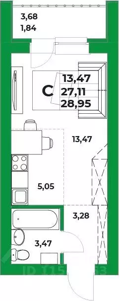 1-к кв. Башкортостан, Уфимский район, Зубовский сельсовет, с. Зубово ... - Фото 1
