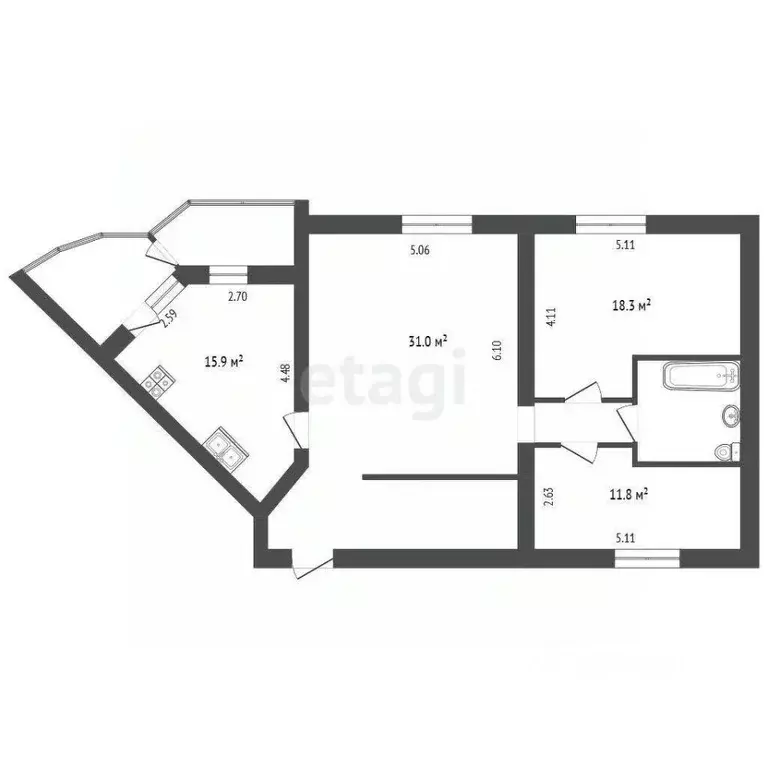 3-к кв. Ханты-Мансийский АО, Сургут просп. Ленина, 26 (96.1 м) - Фото 1
