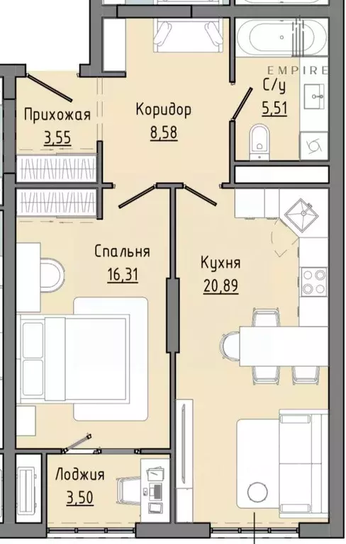 1-к кв. Чеченская республика, Грозный пер. Бажова, 2 (56.6 м) - Фото 0
