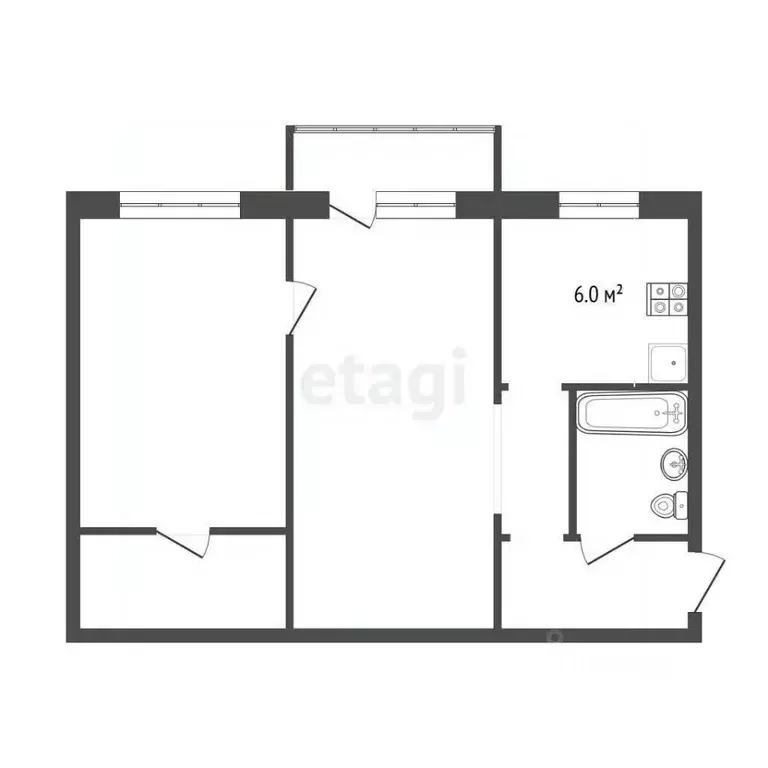 2-к кв. Московская область, Дмитров Инженерная ул., 32 (44.8 м) - Фото 2
