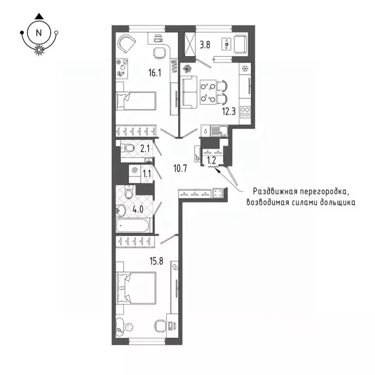 2-к кв. Санкт-Петербург бул. Измайловский, 9 (65.0 м) - Фото 0