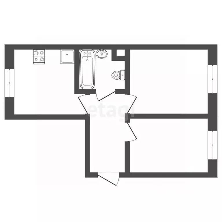 2-к кв. Ямало-Ненецкий АО, Ноябрьск Советская ул., 110 (57.0 м) - Фото 2