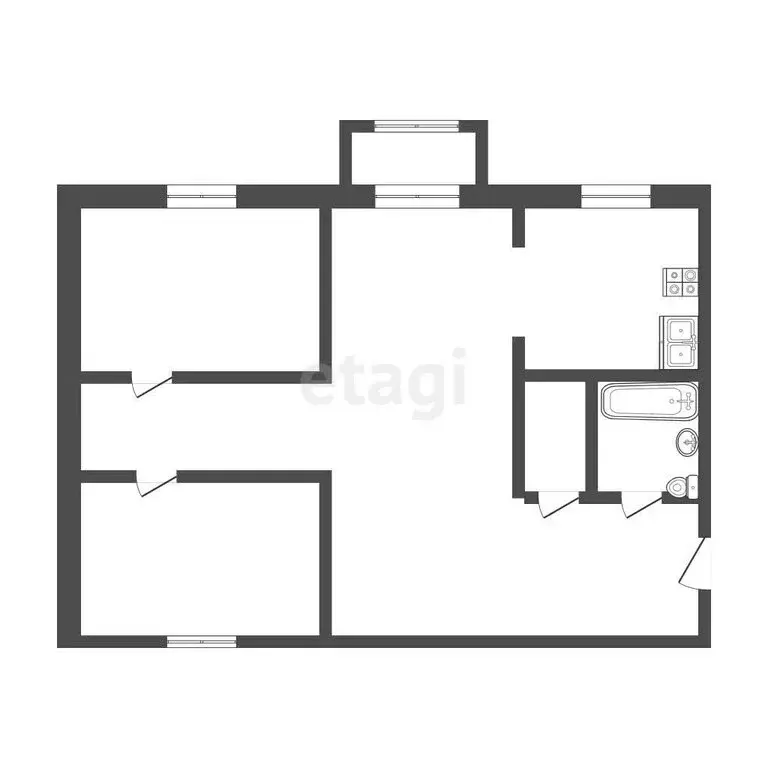 3-комнатная квартира: Тула, Приупская улица, 5 (58.9 м) - Фото 1