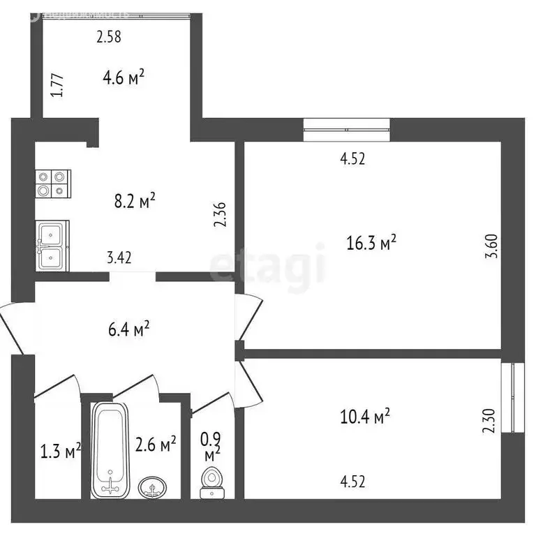 2-комнатная квартира: Севастополь, улица Александра Маринеско, 23 ... - Фото 0