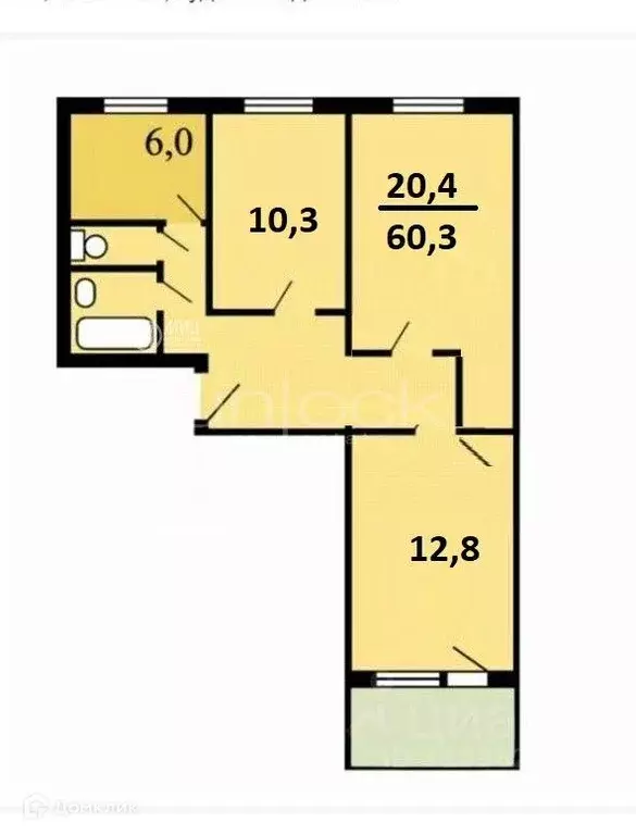 Продаётся 3-к квартира, 60 м - Фото 1