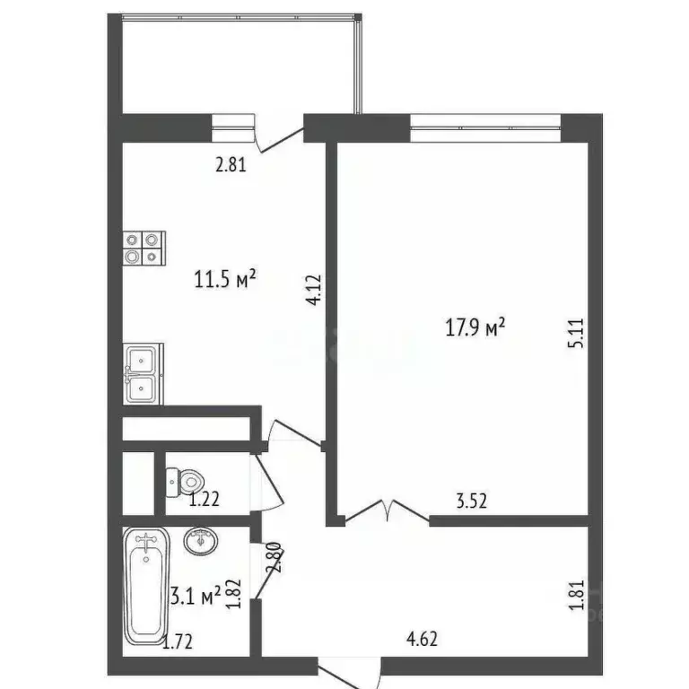 1-к кв. Москва Внуковское поселение, ул. Анны Ахматовой, 14 (42.3 м) - Фото 2