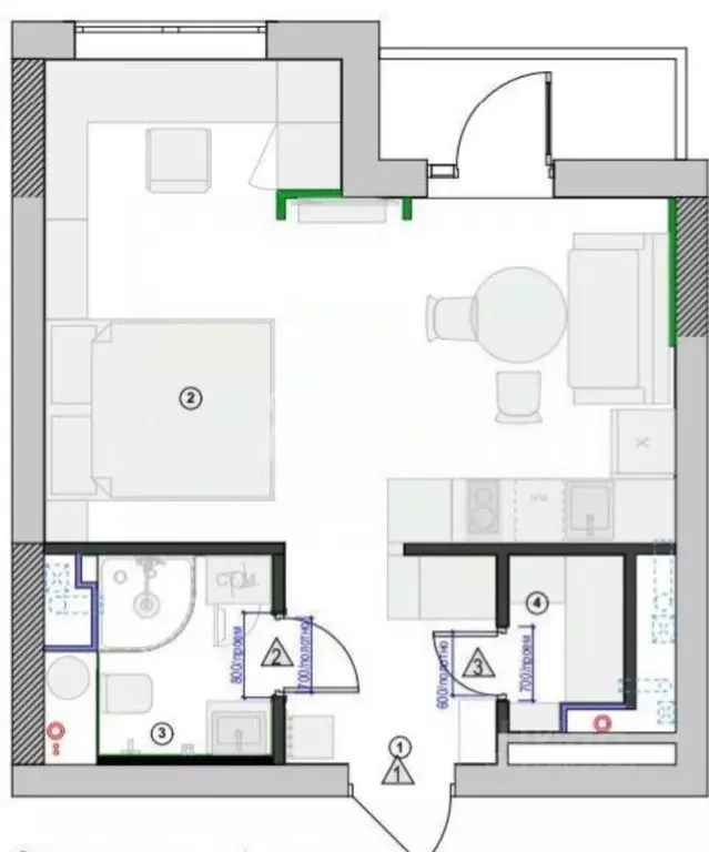 1-к кв. Москва ул. Красная Сосна, 3А (32.5 м) - Фото 2