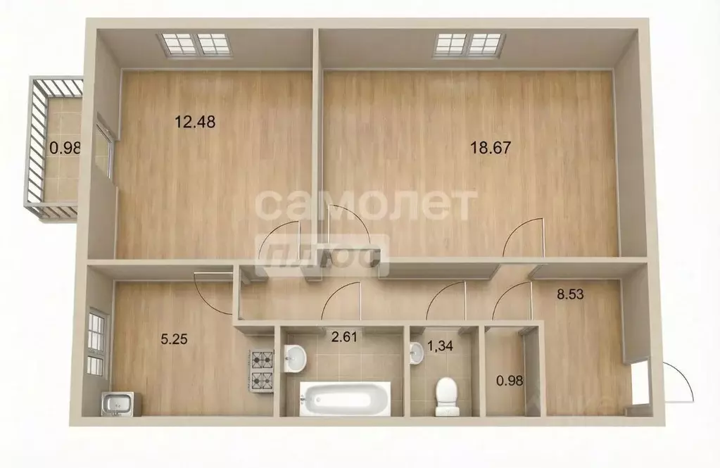2-к кв. Ульяновская область, Ульяновск Московское ш., 27 (49.8 м) - Фото 2