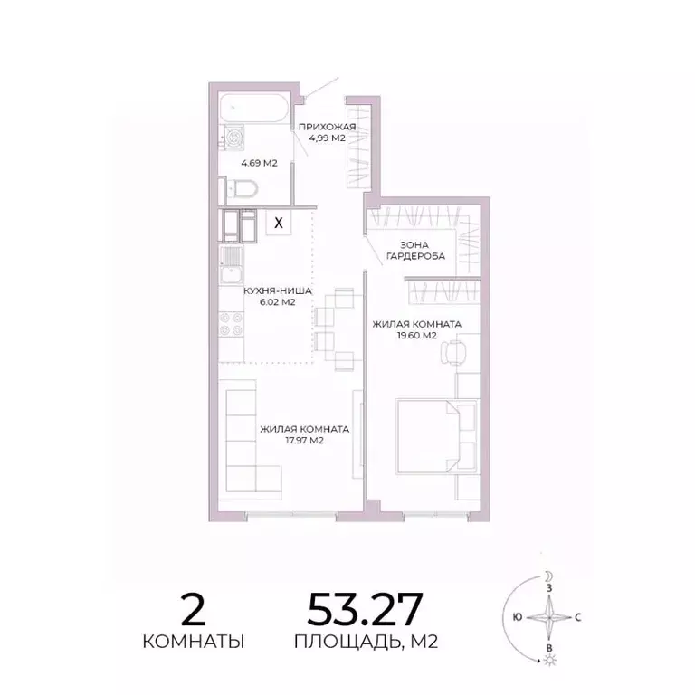 2-к кв. Пензенская область, Пенза Побочинская ул., с18 (53.27 м) - Фото 1