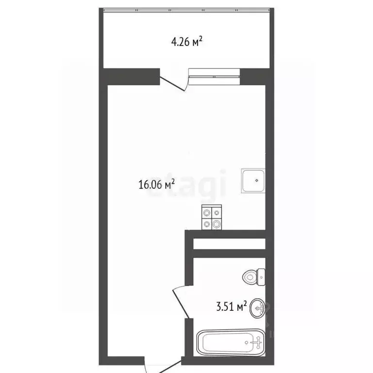 Студия Тюменская область, Тюменский муниципальный округ, д. Патрушева ... - Фото 2