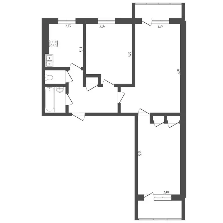 3-комнатная квартира: Тобольск, 6-й микрорайон, 17 (59 м) - Фото 1