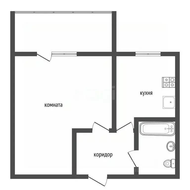 1-к кв. Воронежская область, Воронеж Тепличная ул., 6 (35.6 м) - Фото 2