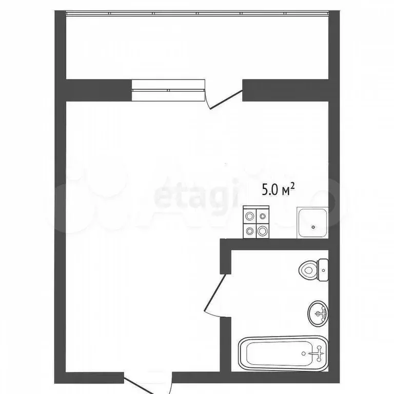 Квартира-студия, 19,8 м, 1/5 эт. - Фото 0