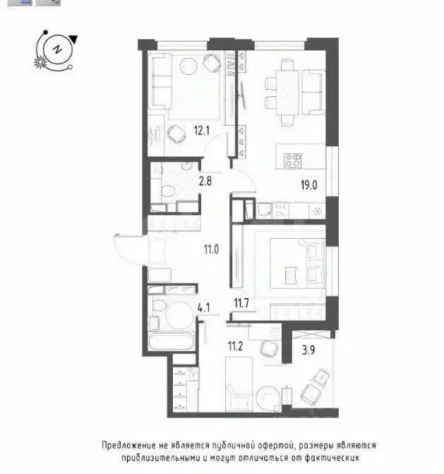 3-к кв. Омская область, Омск Волгоградская ул., 51/1 (71.9 м) - Фото 1