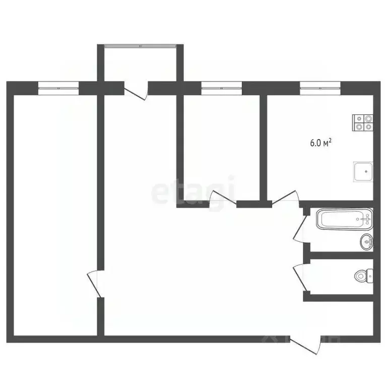 3-к кв. Нижегородская область, Выкса Юбилейный мкр, 72 (57.5 м) - Фото 1