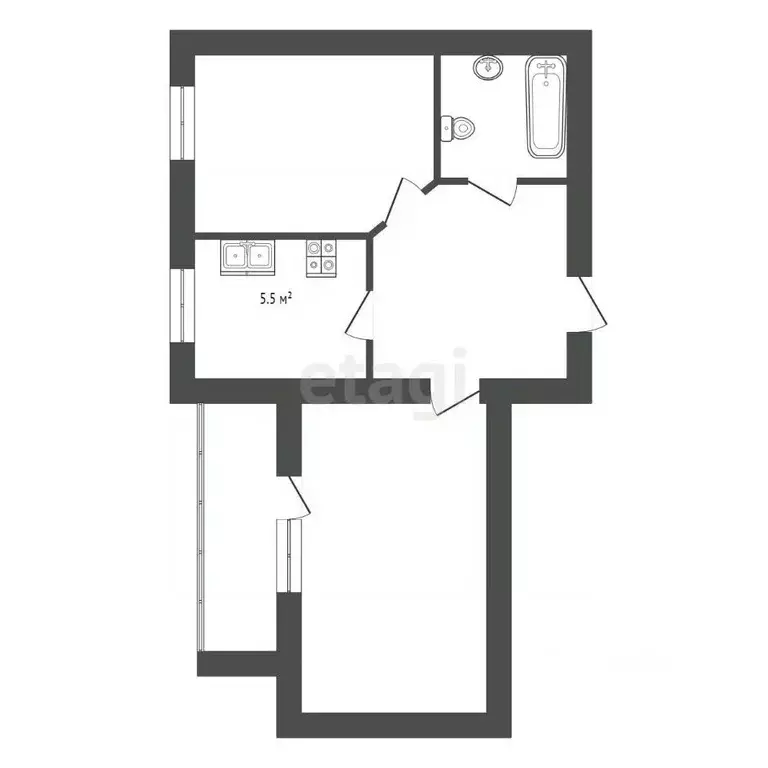 2-к кв. Хабаровский край, Хабаровск ул. Руднева, 74 (55.0 м) - Фото 1