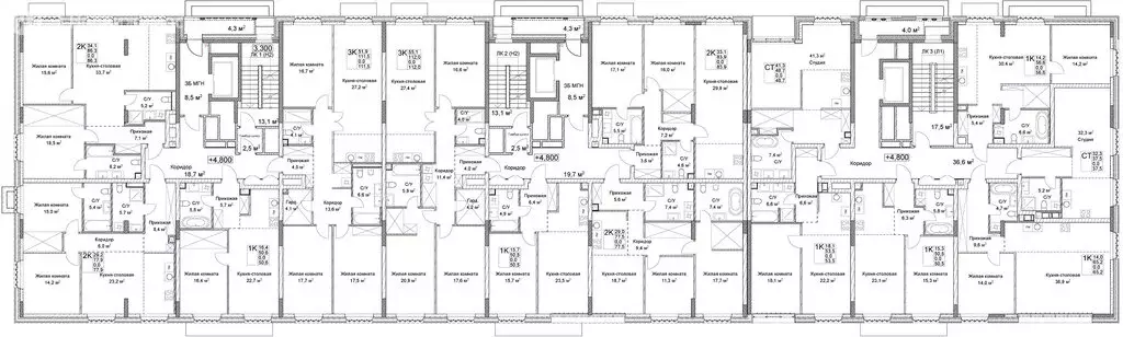 2-комнатная квартира: Нижний Новгород, Новая улица, 38 (77.5 м) - Фото 2