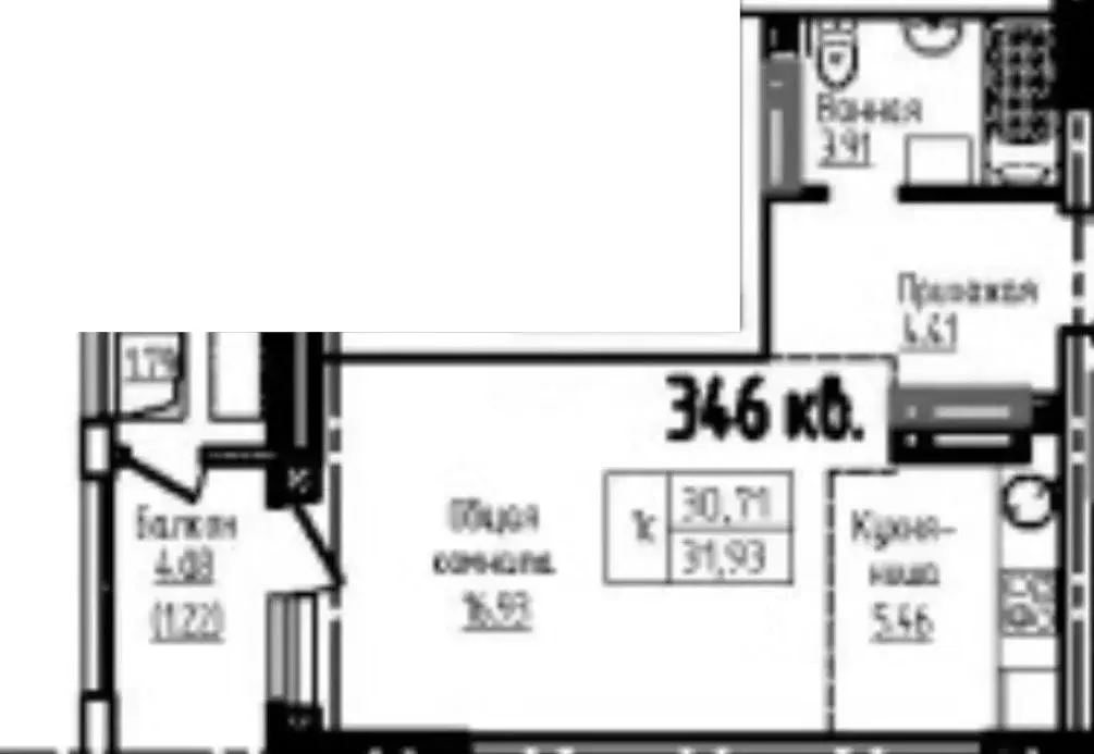 Студия Алтайский край, Барнаул просп. Строителей, 18к1 (32.0 м) - Фото 0