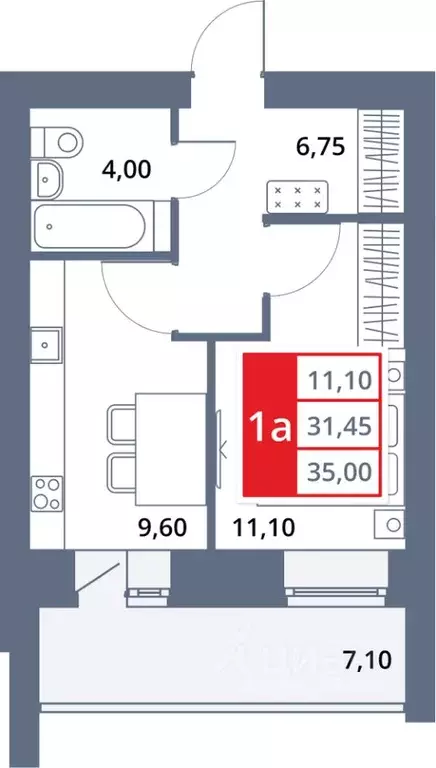 1-к кв. Башкортостан, Октябрьский 33-й мкр,  (35.0 м) - Фото 1