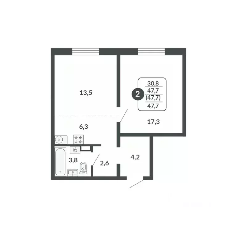 2-к кв. Кировская область, Киров Московская ул., 209 (47.7 м) - Фото 1