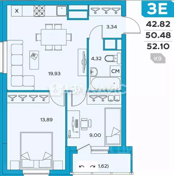 2-к кв. Пензенская область, Пенза ул. Щербакова, 89 (50.5 м) - Фото 2