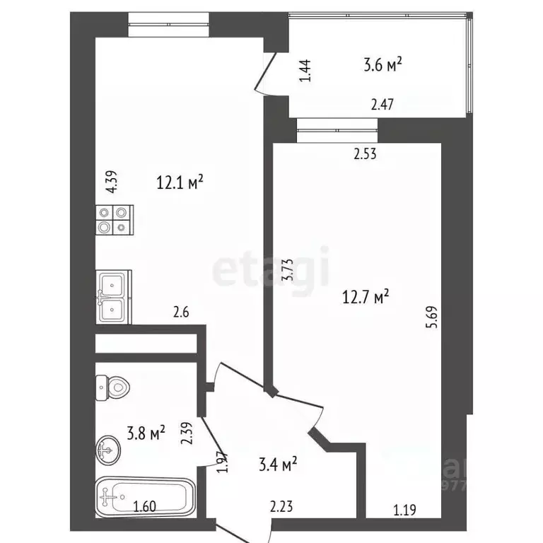 1-к кв. Саха (Якутия), Якутск Якутская ул., 11 (32.0 м) - Фото 2