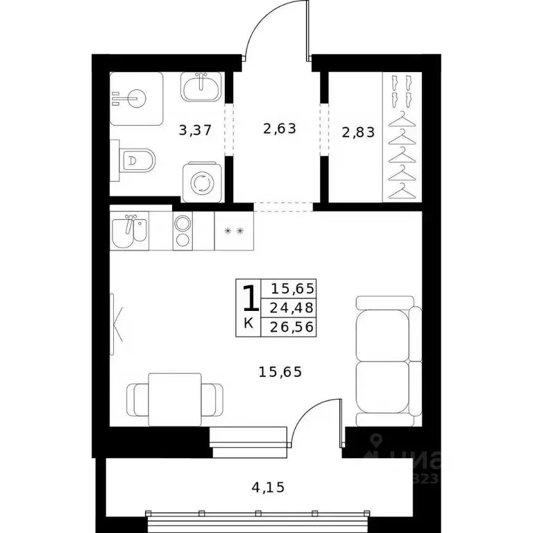 Студия Нижегородская область, Нижний Новгород Ленгородок мкр, Мед ... - Фото 1
