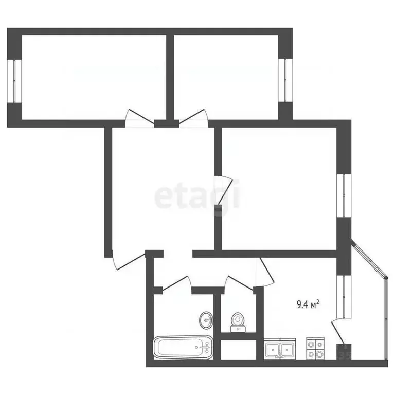 3-к кв. Московская область, Балашиха Авиаторов мкр, ул. Колдунова, 10 ... - Фото 2