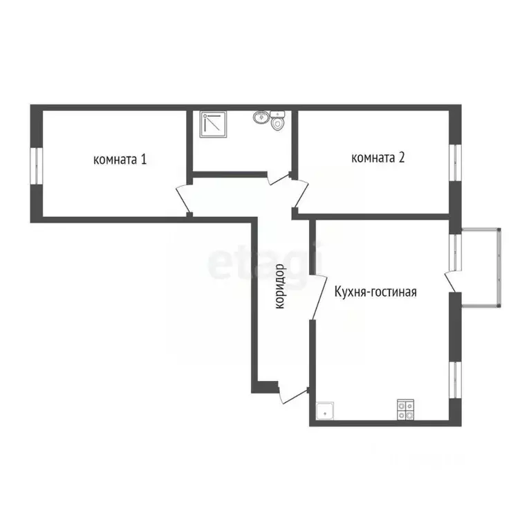 2-к кв. Бурятия, Улан-Удэ ул. Пушкина, 33П (58.0 м) - Фото 1