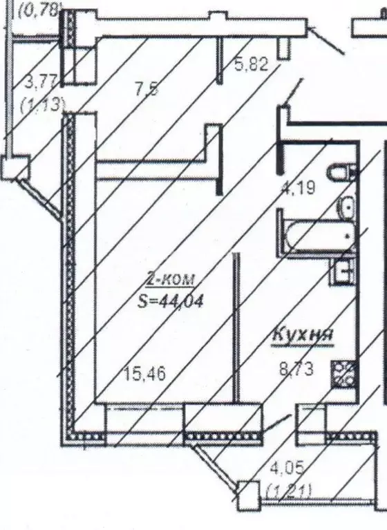 2-к кв. Кировская область, Киров Лосево сл., 1 (42.3 м) - Фото 1