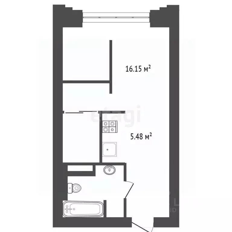 Студия Архангельская область, Новодвинск ул. 3-й Пятилетки, 6 (33.15 ... - Фото 2