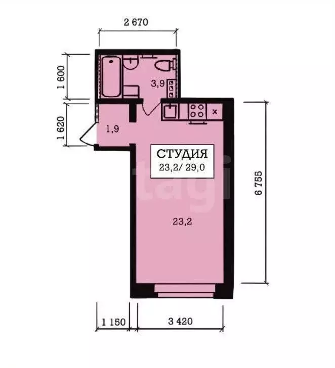 Квартира-студия: Ярославль, Дядьковская улица, 2 (28.9 м) - Фото 1