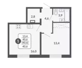 Продаётся 2-к квартира, 40.6 м - Фото 0
