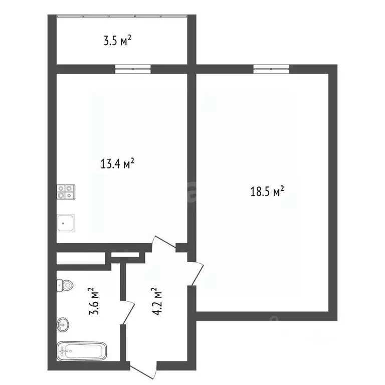 1-к кв. Воронежская область, Воронеж ул. Ключникова, 1 (40.8 м) - Фото 2