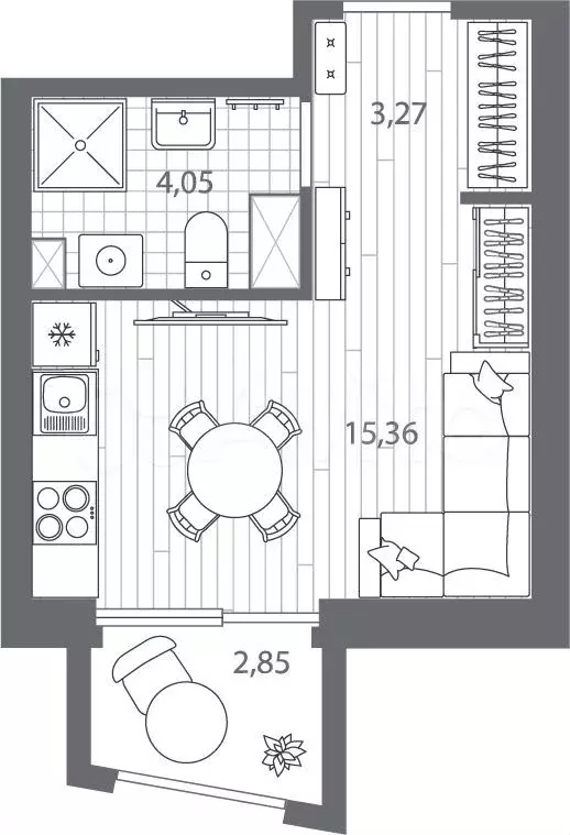 Квартира-студия, 23,5 м, 7/13 эт. - Фото 0