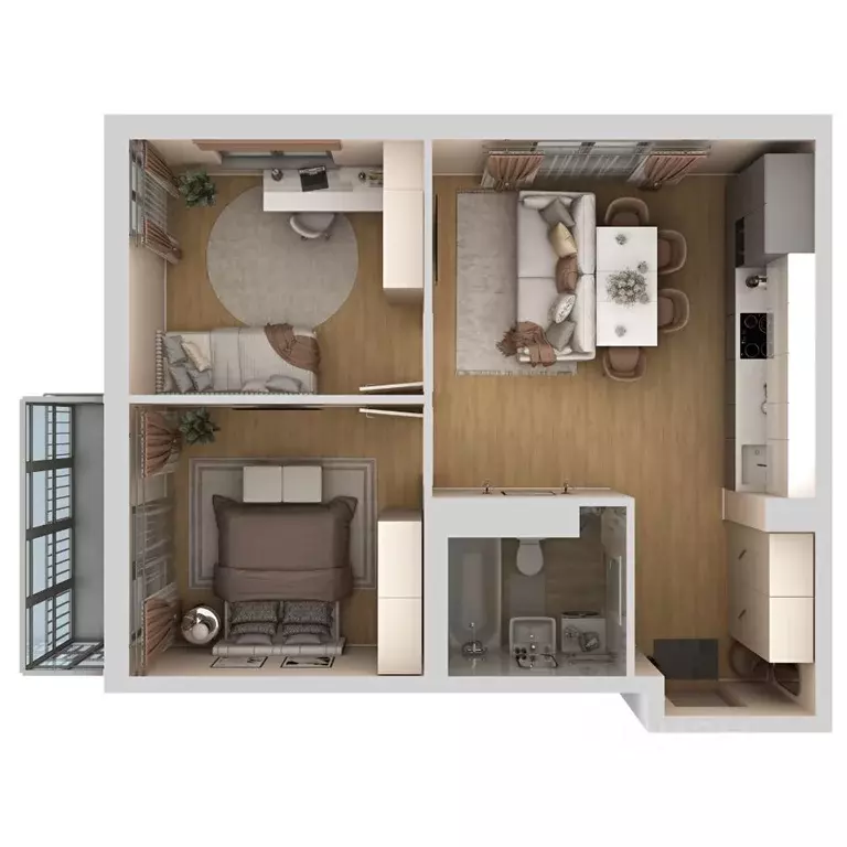 3-к кв. Пермский край, Пермь ул. Капитана Гастелло, 15 (53.0 м) - Фото 2