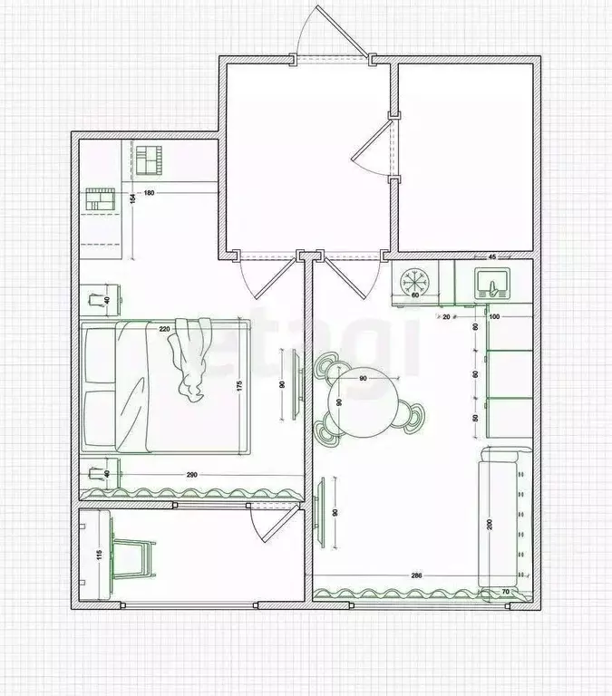 1-к кв. Татарстан, Казань ул. Новаторов, 8А (38.1 м) - Фото 1