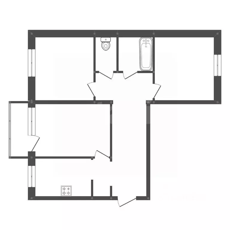 3-к кв. Амурская область, Белогорск ул. Ленина, 44 (61.5 м) - Фото 2
