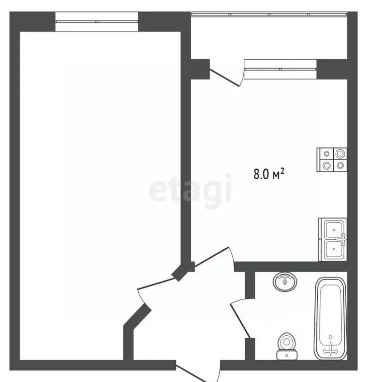 1-к кв. Калининградская область, Светлогорск ул. Молодежная, 11 (29.8 ... - Фото 2