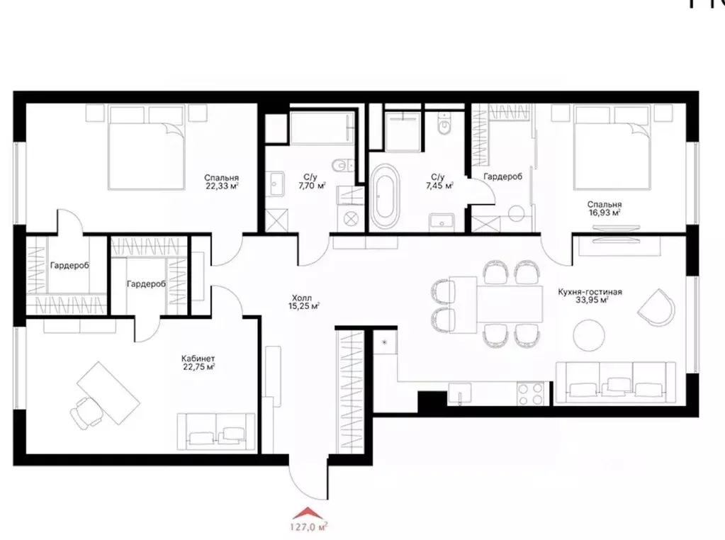 3-к кв. Санкт-Петербург проезд Петровская коса, 1к2 (127.0 м) - Фото 2