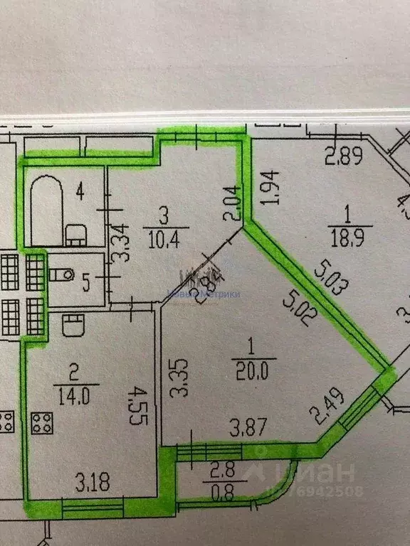 Квартира, 1 комната, 50 м - Фото 0
