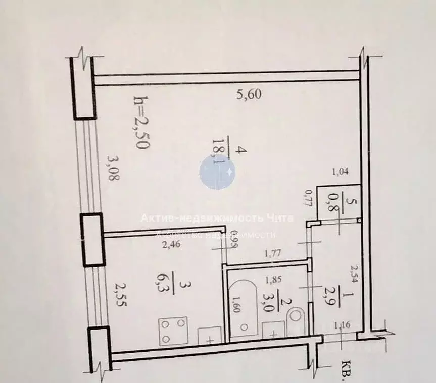 1-к кв. Забайкальский край, Чита ул. Весенняя, 8 (31.1 м) - Фото 2