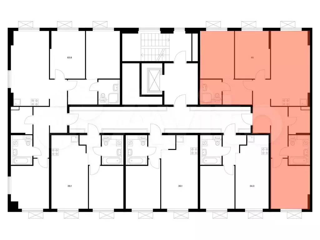 3-к. квартира, 85 м, 5/9 эт. - Фото 1