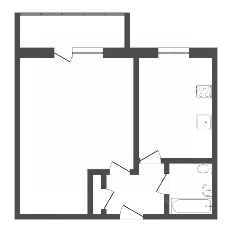 1-к кв. Тюменская область, Тюмень проезд Стахановцев, 3 (33.3 м) - Фото 2